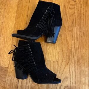Black Open Toe Booties